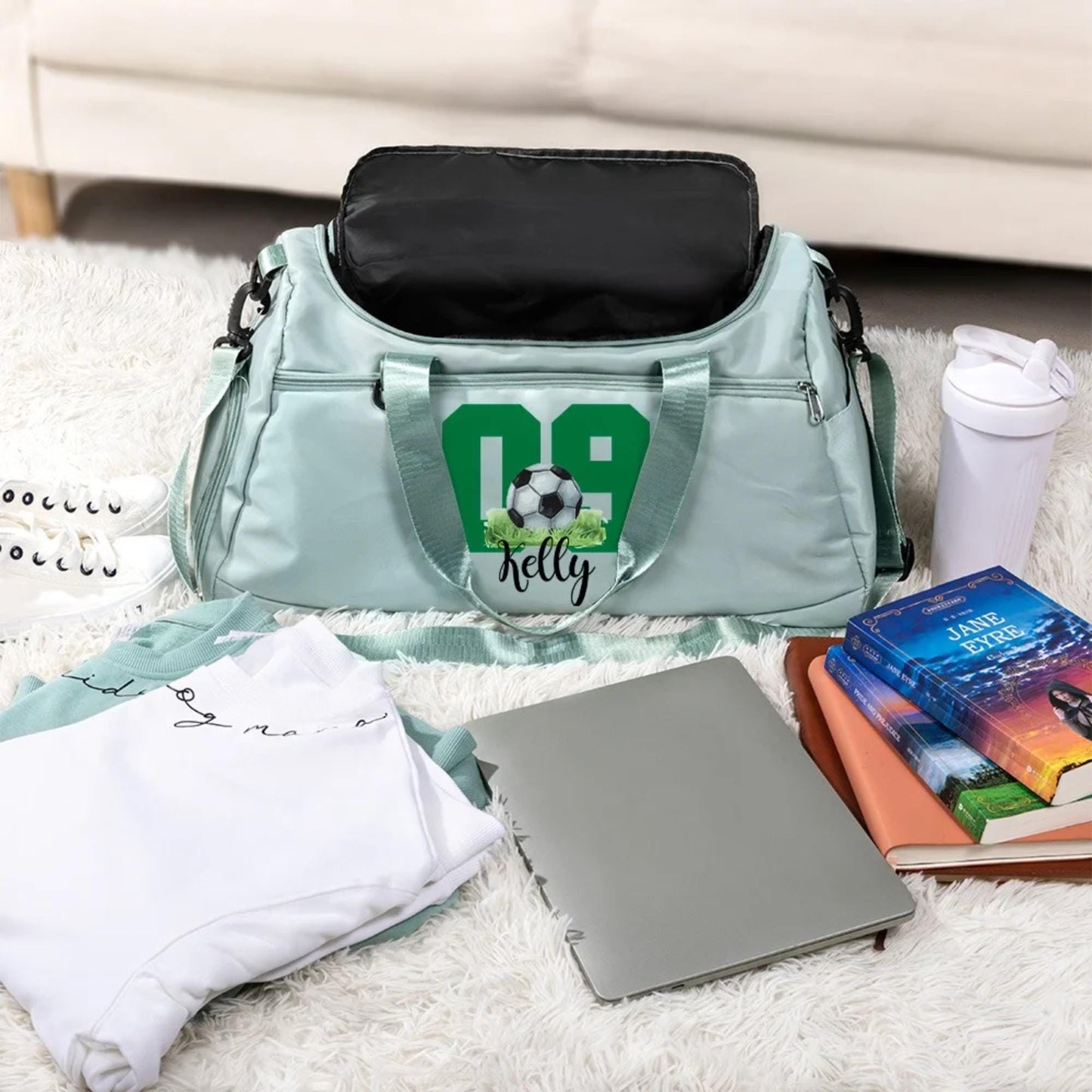 Custom Name & Number Sports Gym Bag