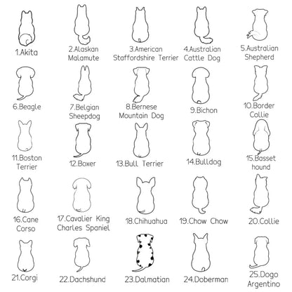 Personalized Cat or Dog Line Drawing Name Necklace