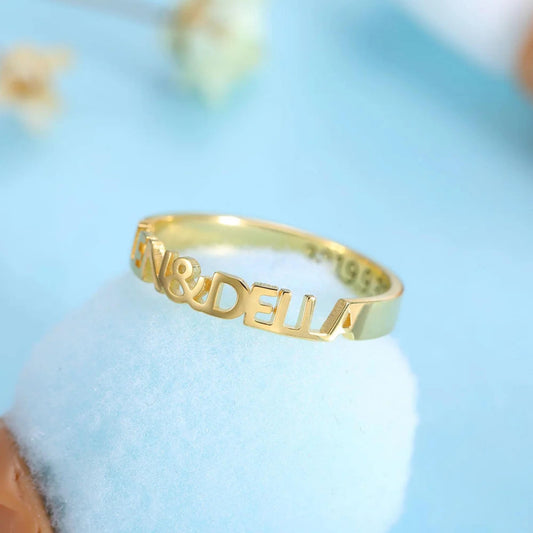 Personalized Name Stackable Rings with Inner Engraving