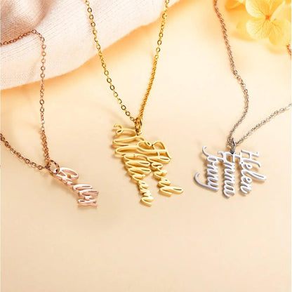 Personalized Family Names Necklace with Custom Name Charms