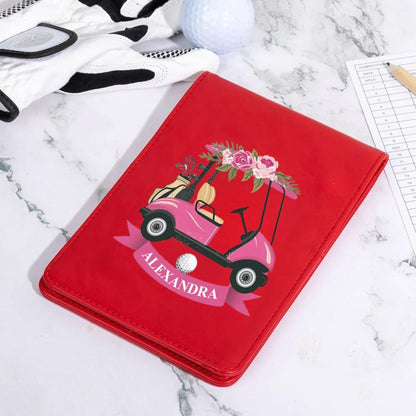 Custom Golf Scorecard Holder with Golf Buggy