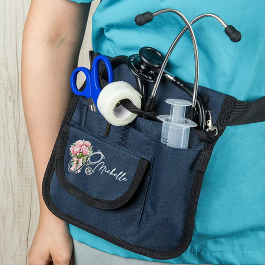 Name and Birth Flower Nurse Fanny Pack