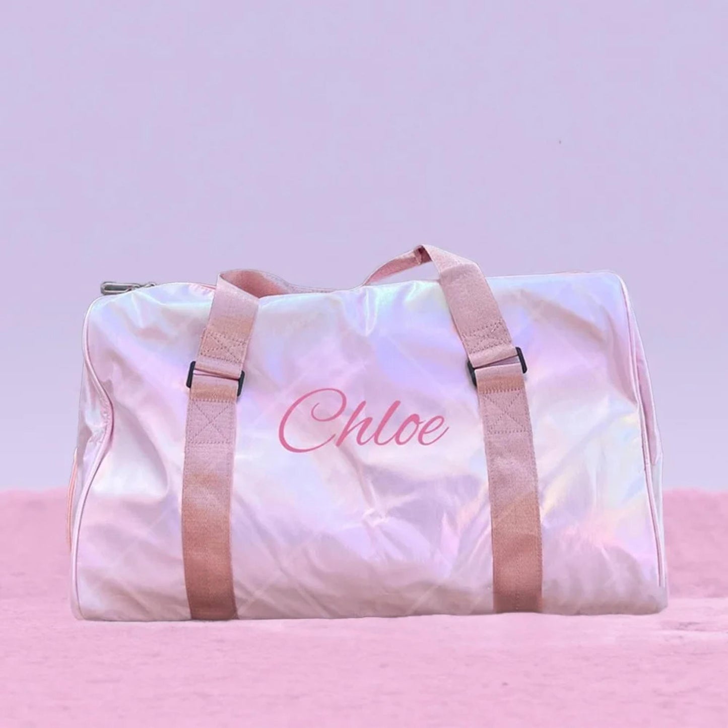Personalized Name Iridescent Duffle Bag