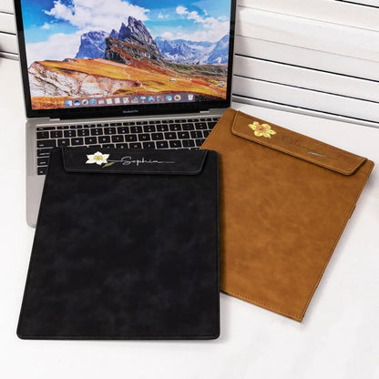 Personalized Birth Flower Clipboard with Name