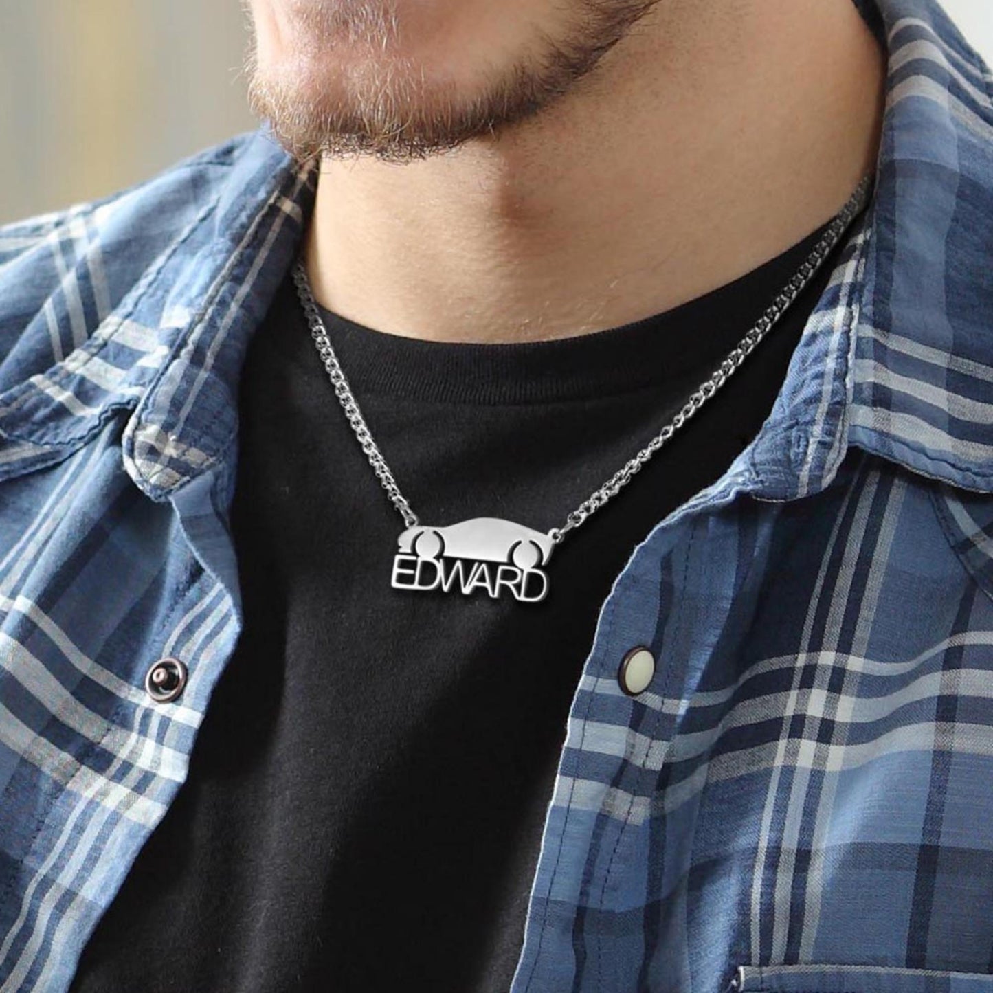 Personalized Car Necklace with Custom Name