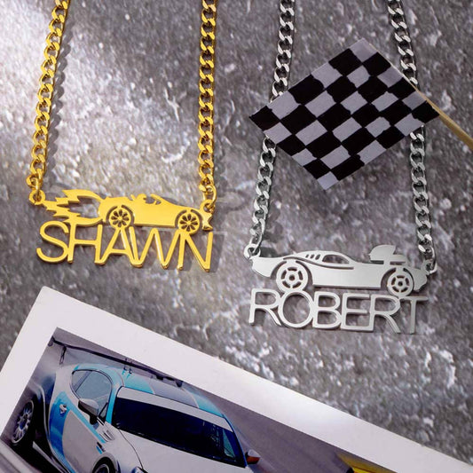 Personalized Car Necklace with Custom Name