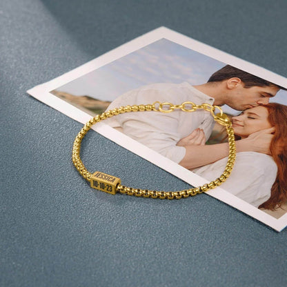 Personalized Dad Bar Bracelet with Kids Names