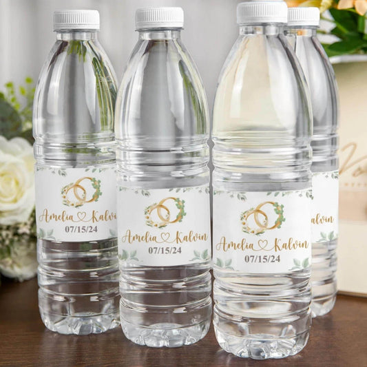 Custom Name Birth Flower & Tree Water Bottle Labels