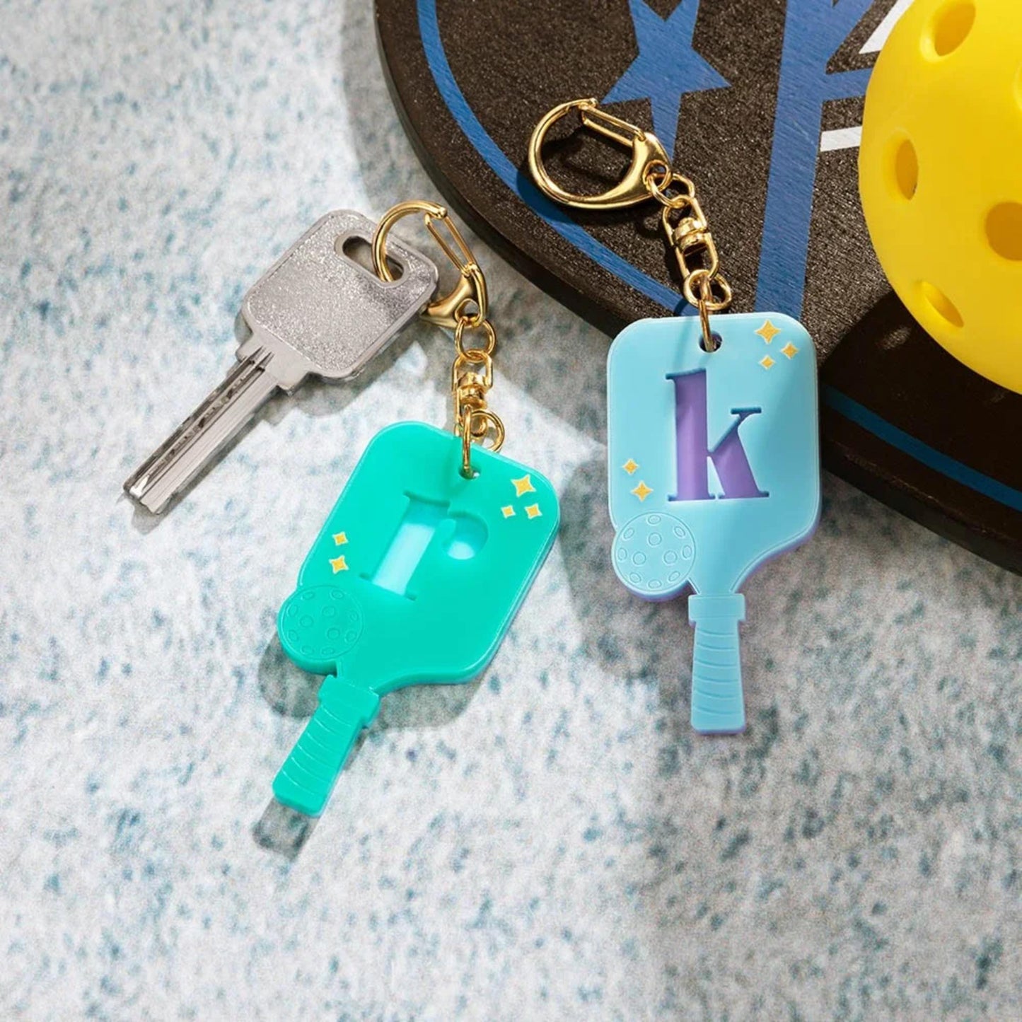 Personalized Pickleball Paddle Keychain