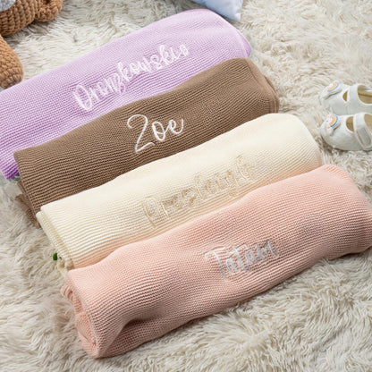 Personalized Baby Blanket Embroidered with Name