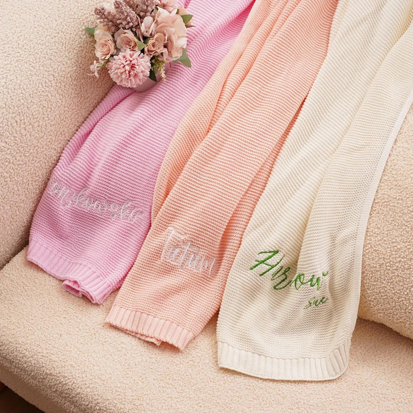 Personalized Baby Blanket Embroidered with Name