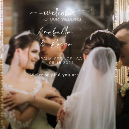 Custom Wedding Decal for Mirror Acrylic Cardboard