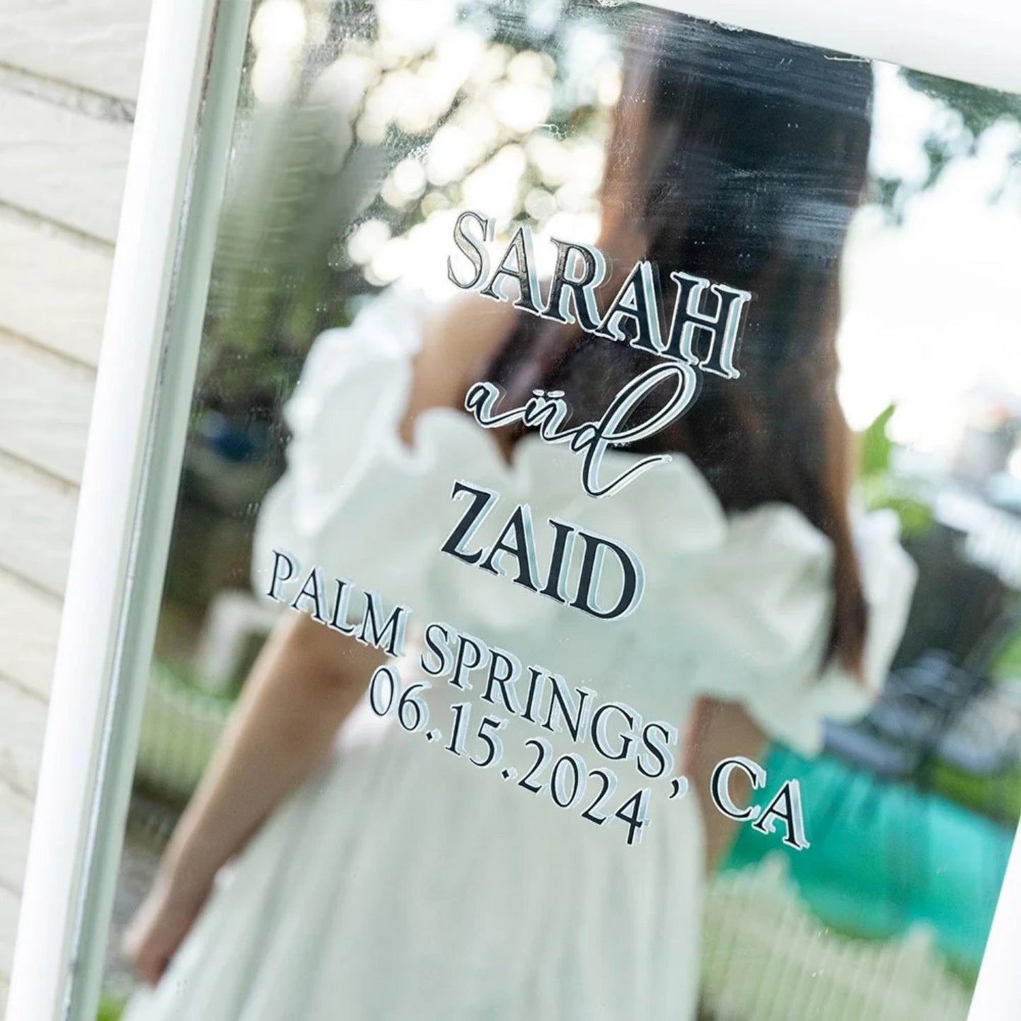Custom Wedding Decal for Mirror Acrylic Cardboard