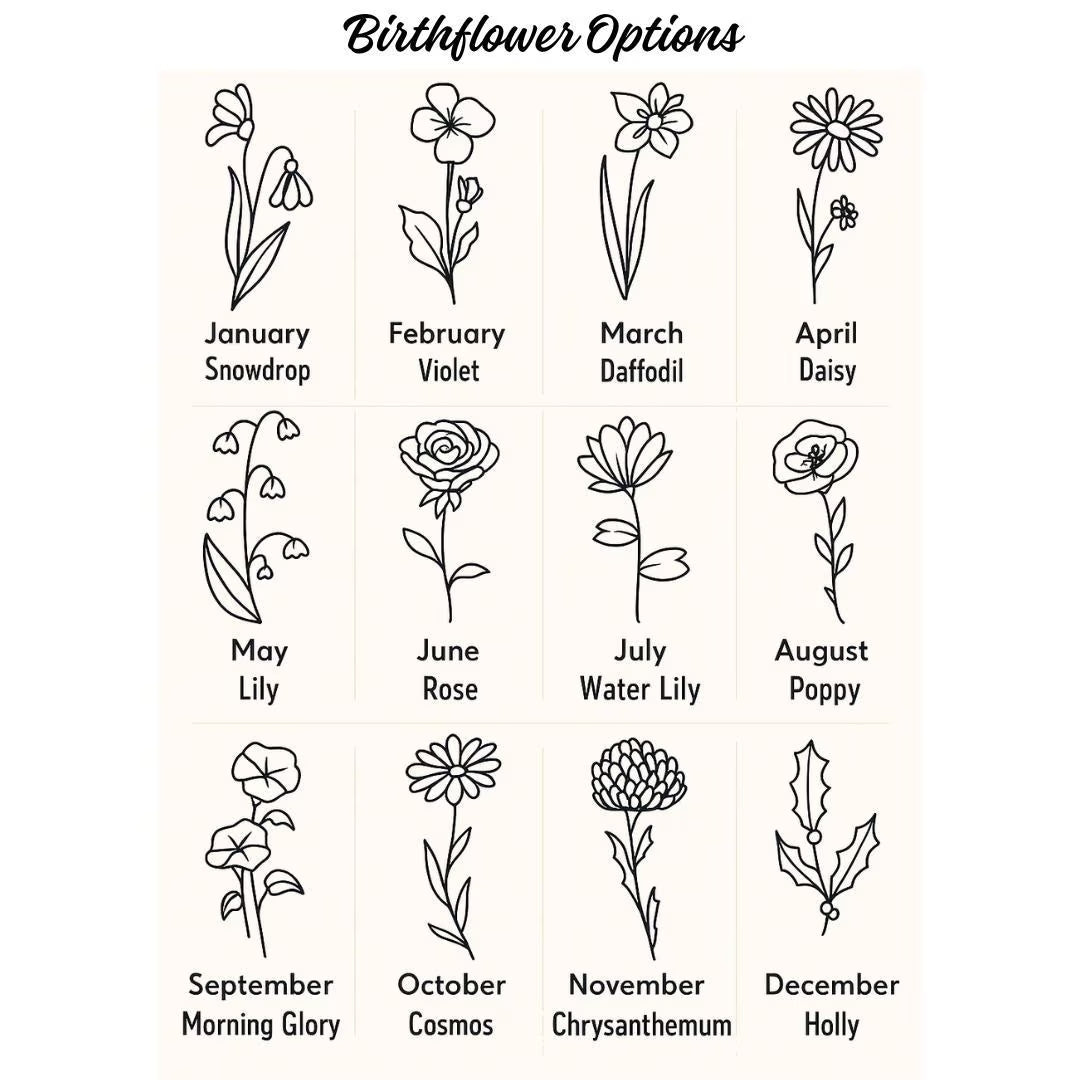 Name Birth Flower Satin Nightgown Gift Set with Eye Mask & Scrunchie