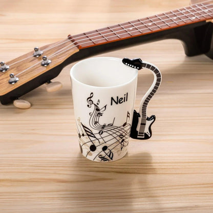 Guitar Shaped 8.5oz & 15oz Ceramic Coffee Mug