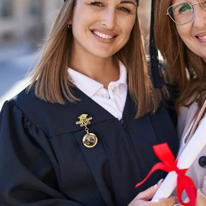 Personalized Graduation Lapel Pin with Photo & Birthstone