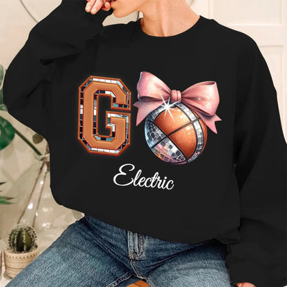 Personalized Coquette Bow Disco Ball Sports Sweatshirt