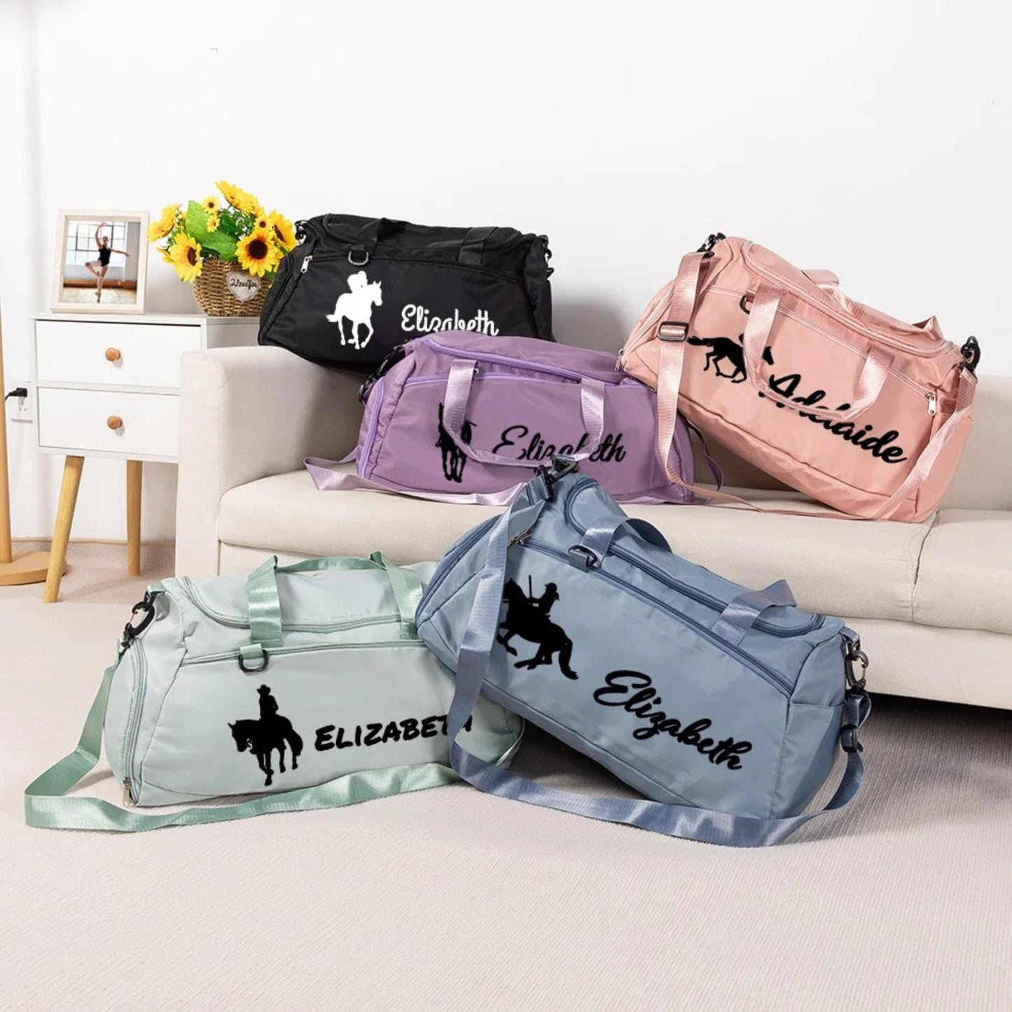 Horse Riding Duffle Bag with Custom Name