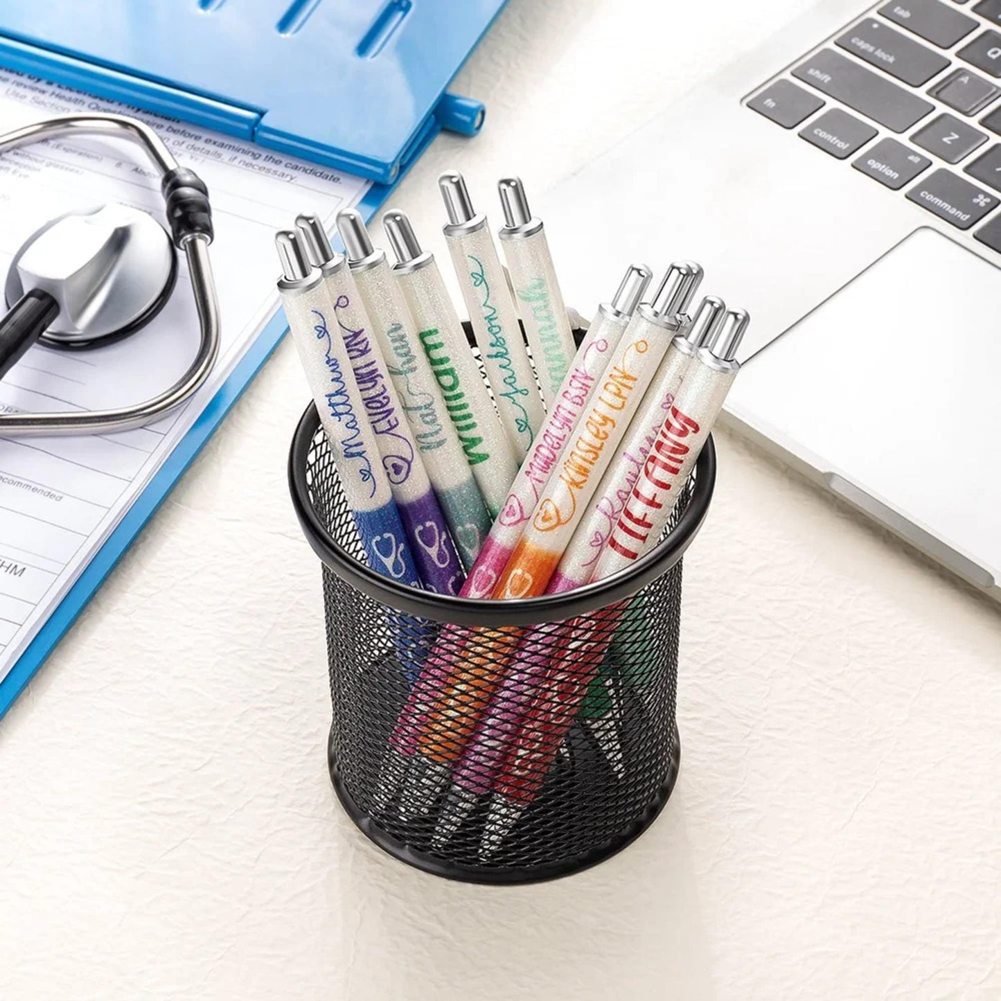 Custom Stethoscope Glitter Gel Pens for Nurses