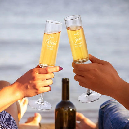 Personalized Champagne Flutes Set of 2