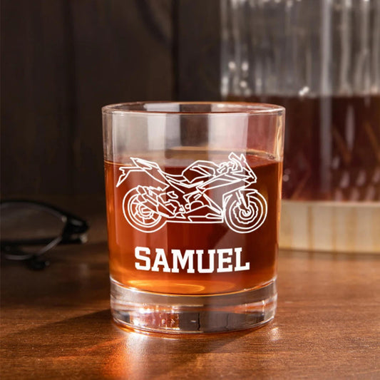 Personalized Car Photo Engraved Whiskey Glass