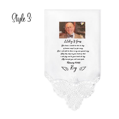 Personalized Memorial Wedding Handkerchief with Photo