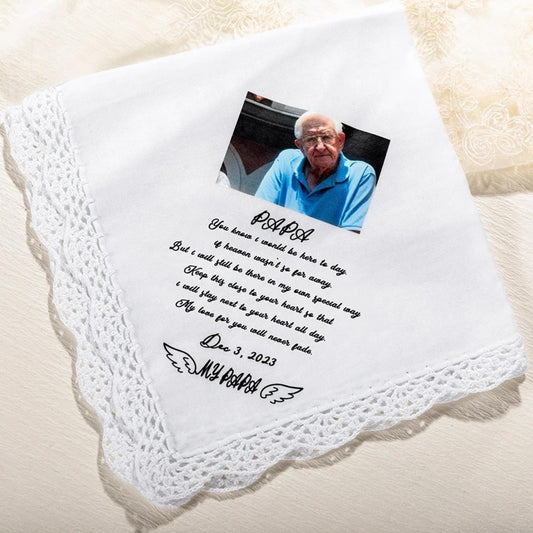 Personalized Memorial Wedding Handkerchief with Photo