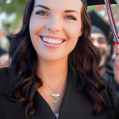Custom Name Graduation Bear Necklace