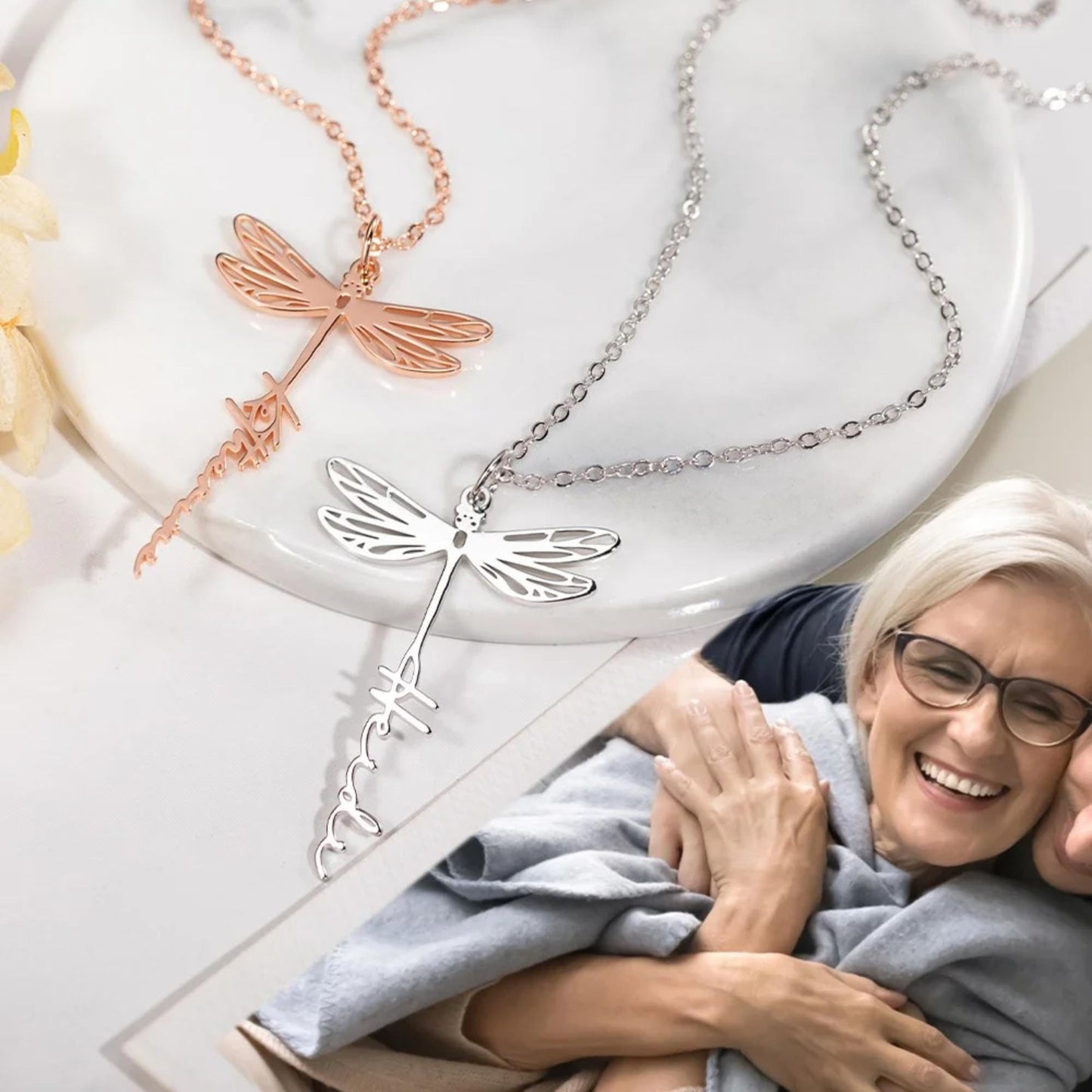 Custom Name Dragonfly Necklace