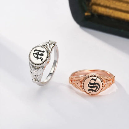 Custom Initial Delicate Signet Ring