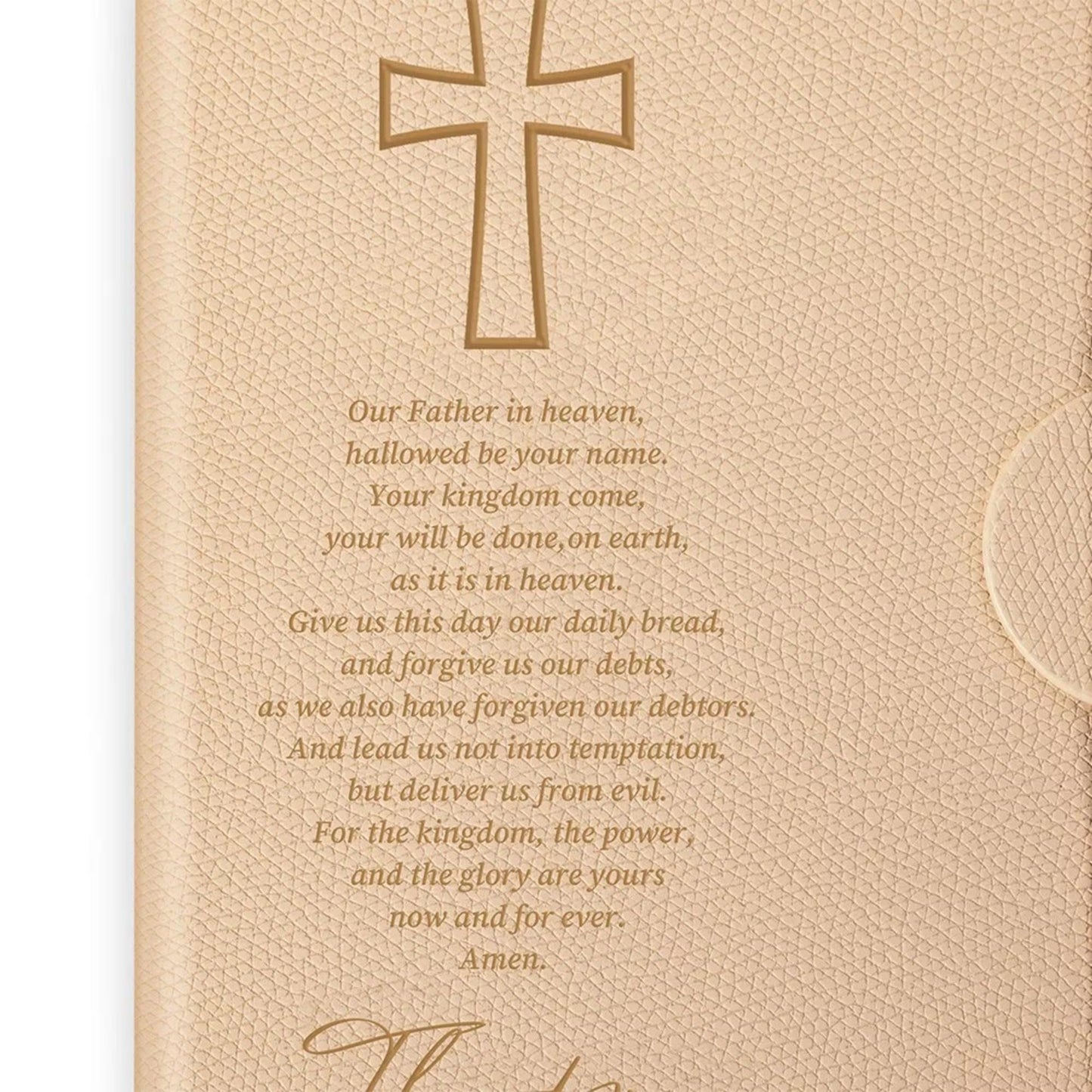 Cross Lord's Prayer Journal with PU Leather Cover & Wooden Pen