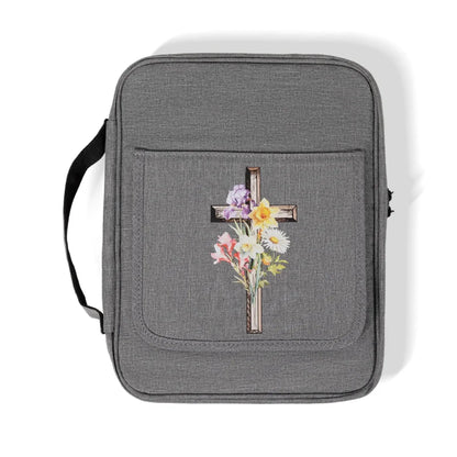 Personalized Birth Flower Bible Cover with Cross