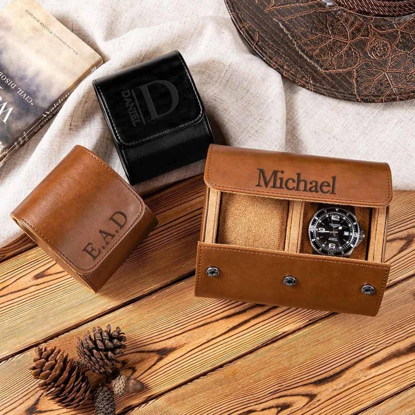 Custom Travel Watch Box with 1-3 Slots