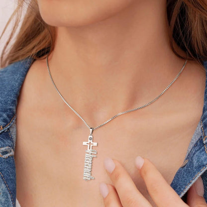 Personalized Cross Pendant Necklace with Name