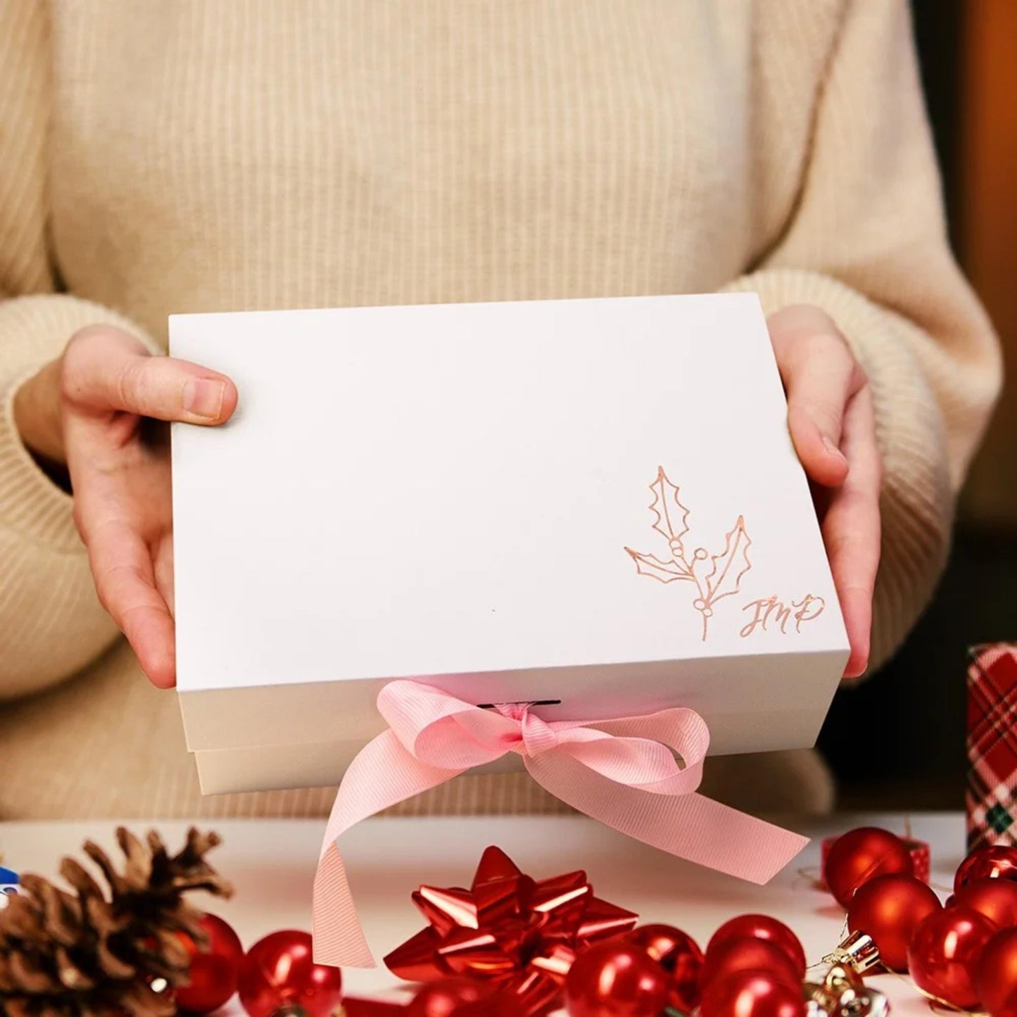 Name Birth Flower Satin Nightgown Gift Set with Eye Mask & Scrunchie