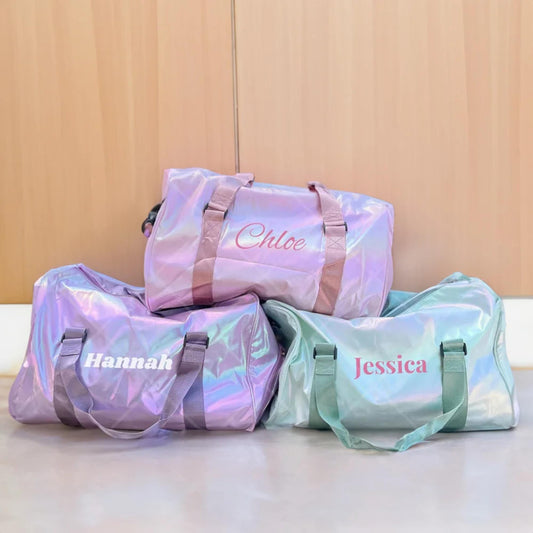 Personalized Name Iridescent Duffle Bag
