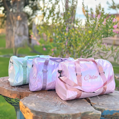Personalized Name Iridescent Duffle Bag