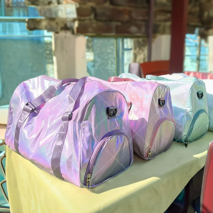 Personalized Name Iridescent Duffle Bag