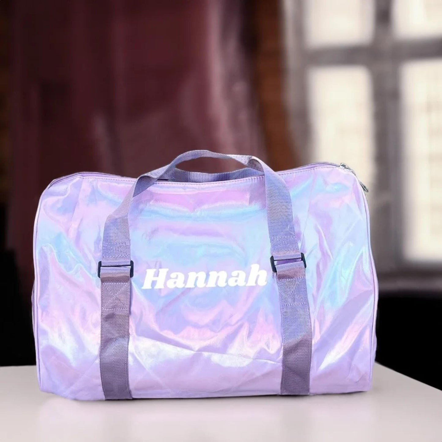 Personalized Name Iridescent Duffle Bag