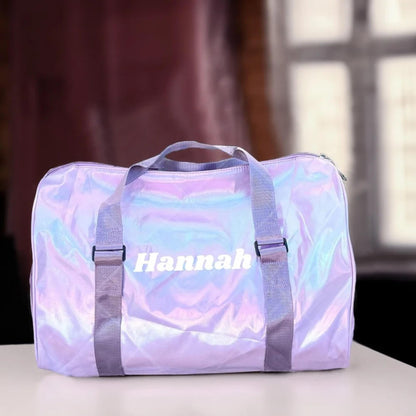 Personalized Name Iridescent Duffle Bag