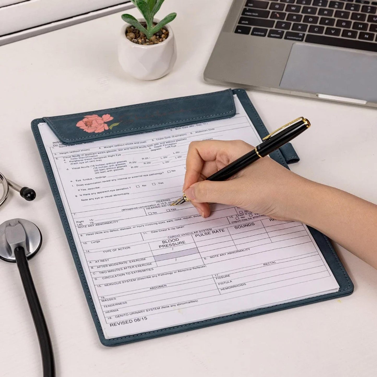 Personalized Birth Flower Clipboard with Name