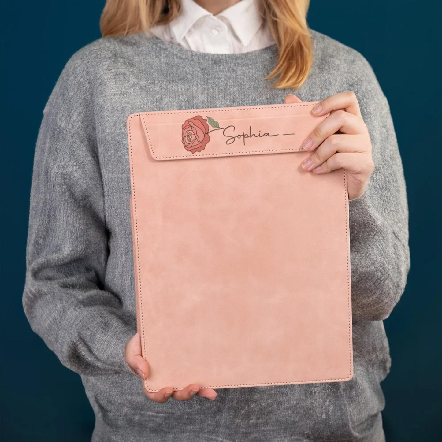 Personalized Birth Flower Clipboard with Name