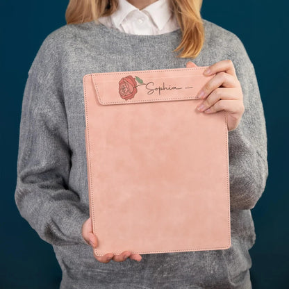 Personalized Birth Flower Clipboard with Name