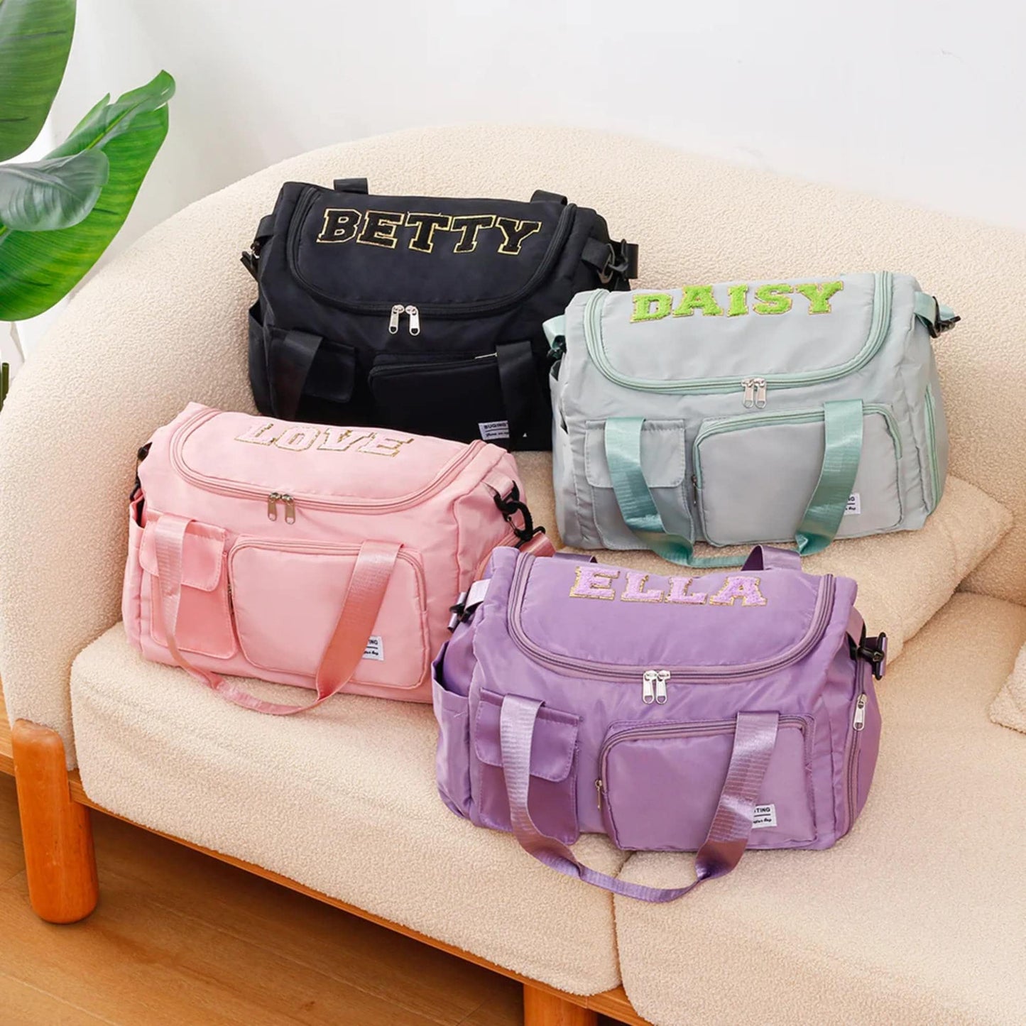 Personalized Chenille Name Duffle Bag