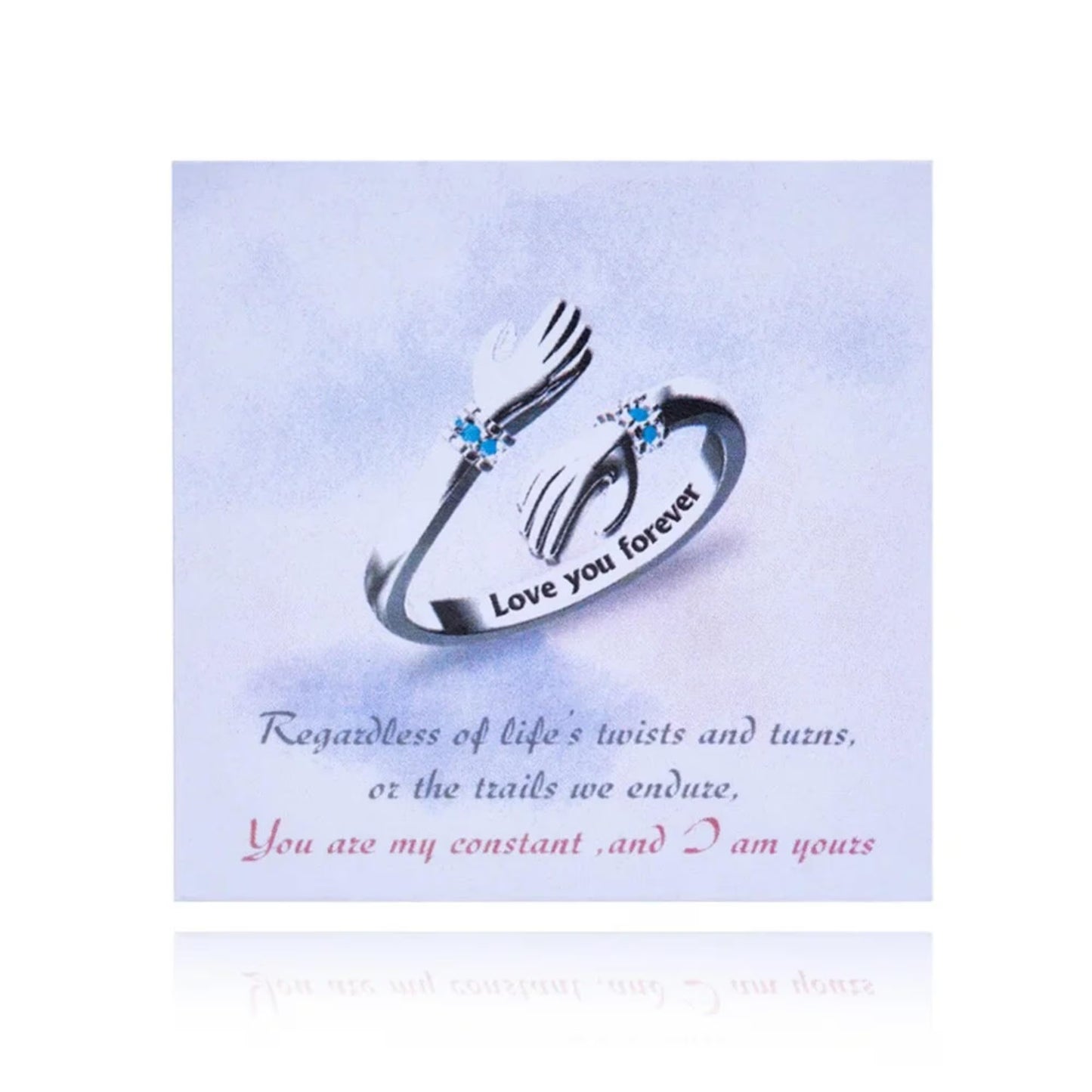 Personalized Birthstone Hug Ring with Inner Engraving