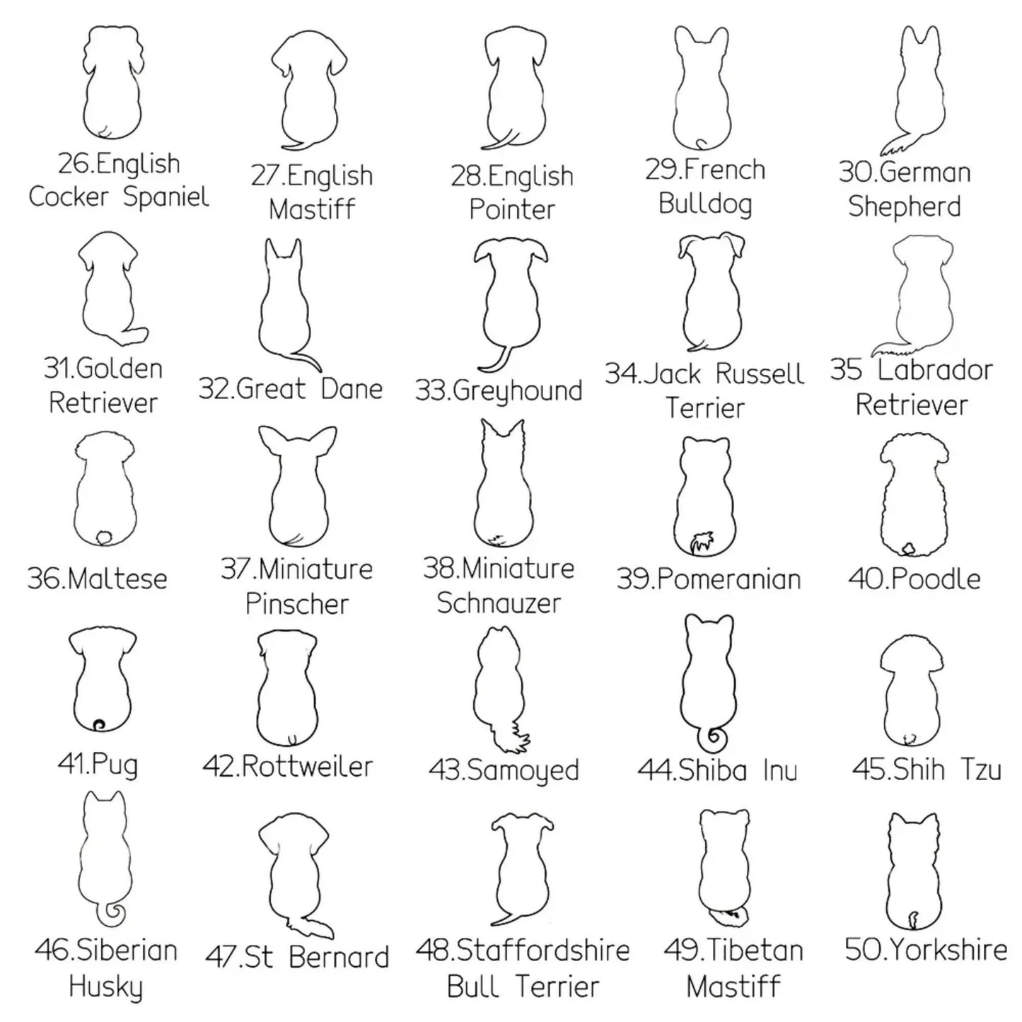 Personalized Cat or Dog Line Drawing Name Necklace