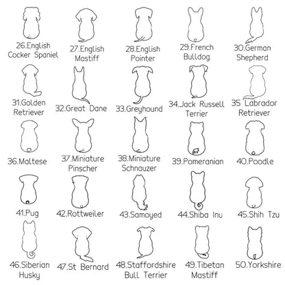 Personalized Cat or Dog Line Drawing Name Necklace