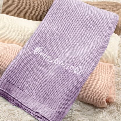 Personalized Baby Blanket Embroidered with Name