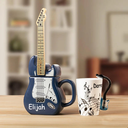 Guitar Shaped 8.5oz & 15oz Ceramic Coffee Mug