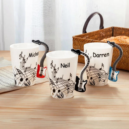 Guitar Shaped 8.5oz & 15oz Ceramic Coffee Mug